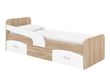Ліжко з ящиками Milka 190х80 із захисним бортиком Дуб-білий