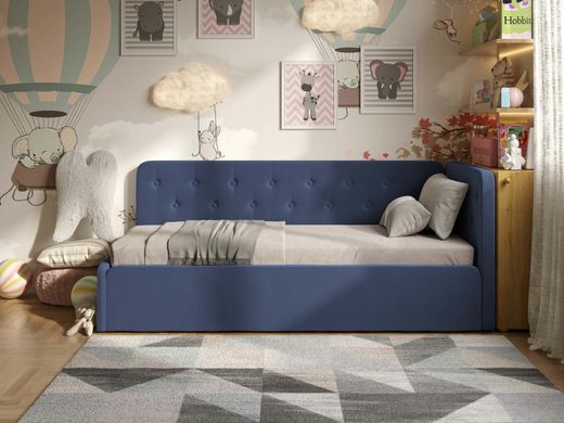 Кутовий диван ліжко BOSTON 190х80 DecOKids з нишею та матрацом BLUE BPNM1 фото