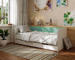 Ліжко диван Valencia 190х80 для дітей та підлітків з ящиком велюр Mint VDV1 фото