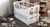 Ліжечко дитяче ДУБОК "Хвилька" шарнір-підшибник з відкидною боковиною + шухляда, дерево бук (Білий) DU-32 фото