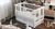 Кроватка детская ДУБОК "Грация" шарнир-пидшибник с откидной боковиной + ящик, дерево бук (белый) DU-34 фото